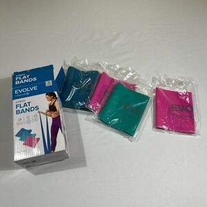Evolve by Gaiam 3-Pack Resistance Flat Bands Fitness Yoga Pilates Guide